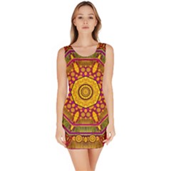 Sunshine Mandala And Other Golden Planets Bodycon Dress by pepitasart