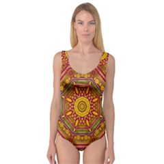 Sunshine Mandala And Other Golden Planets Princess Tank Leotard  by pepitasart