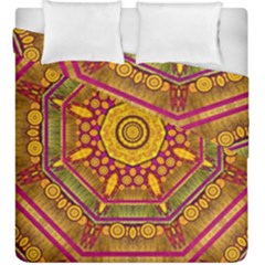 Sunshine Mandala And Other Golden Planets Duvet Cover Double Side (king Size) by pepitasart