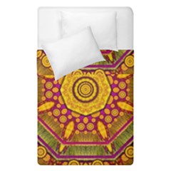 Sunshine Mandala And Other Golden Planets Duvet Cover Double Side (single Size) by pepitasart