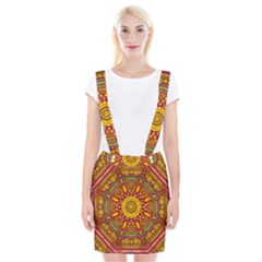 Sunshine Mandala And Other Golden Planets Braces Suspender Skirt by pepitasart