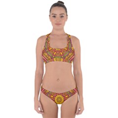 Sunshine Mandala And Other Golden Planets Cross Back Hipster Bikini Set