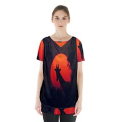 Giraffe Animal Africa Sunset Skirt Hem Sports Top