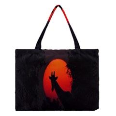 Giraffe Animal Africa Sunset Medium Tote Bag by Celenk