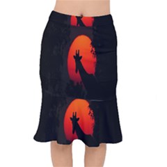 Giraffe Animal Africa Sunset Mermaid Skirt by Celenk