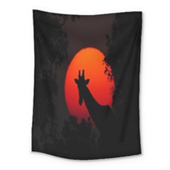 Giraffe Animal Africa Sunset Medium Tapestry by Celenk