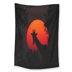 Giraffe Animal Africa Sunset Large Tapestry by Celenk