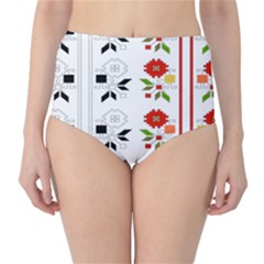 Bulgarian Folk Art Folk Art High-waist Bikini Bottoms by Celenk