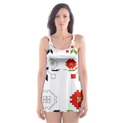 Bulgarian Folk Art Folk Art Skater Dress Swimsuit by Celenk