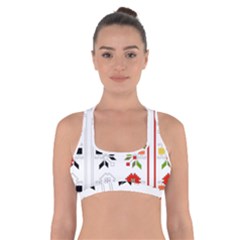 Bulgarian Folk Art Folk Art Cross Back Sports Bra