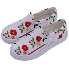 Bulgarian Folk Art Folk Art Kids  Canvas Slip Ons