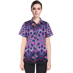 Mandala Circular Pattern Women s Short Sleeve Shirt