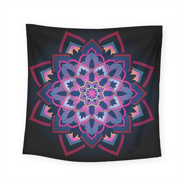 Mandala Circular Pattern Square Tapestry (Small)