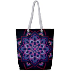 Mandala Circular Pattern Full Print Rope Handle Bag (small)