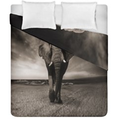 Elephant Black And White Animal Duvet Cover Double Side (california King Size) by Celenk