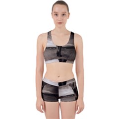 Elephant Black And White Animal Work It Out Sports Bra Set