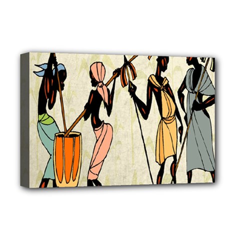 Man Ethic African People Collage Deluxe Canvas 18  X 12   by Celenk