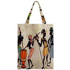 Man Ethic African People Collage Zipper Classic Tote Bag by Celenk