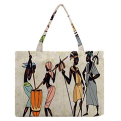 Man Ethic African People Collage Zipper Medium Tote Bag by Celenk