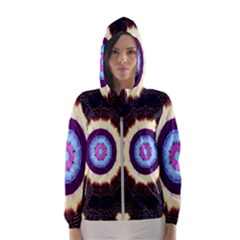 Mandala Art Design Pattern Hooded Wind Breaker (women) by Celenk