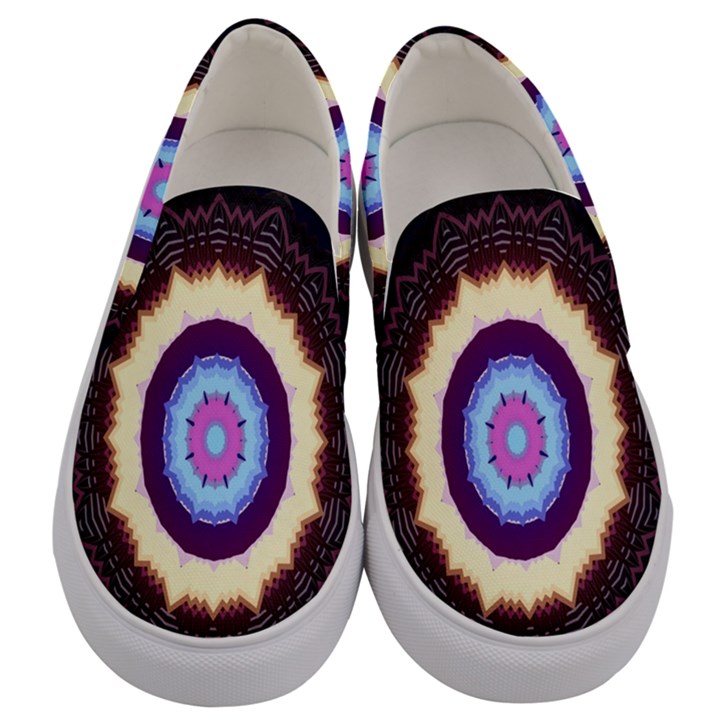 Mandala Art Design Pattern Men s Canvas Slip Ons