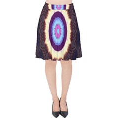 Mandala Art Design Pattern Velvet High Waist Skirt