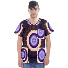 Mandala Art Design Pattern Men s V-neck Scrub Top