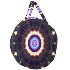 Mandala Art Design Pattern Giant Round Zipper Tote