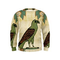 Egyptian Paper Papyrus Bird Kids  Sweatshirt by Celenk