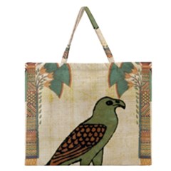 Egyptian Paper Papyrus Bird Zipper Large Tote Bag by Celenk