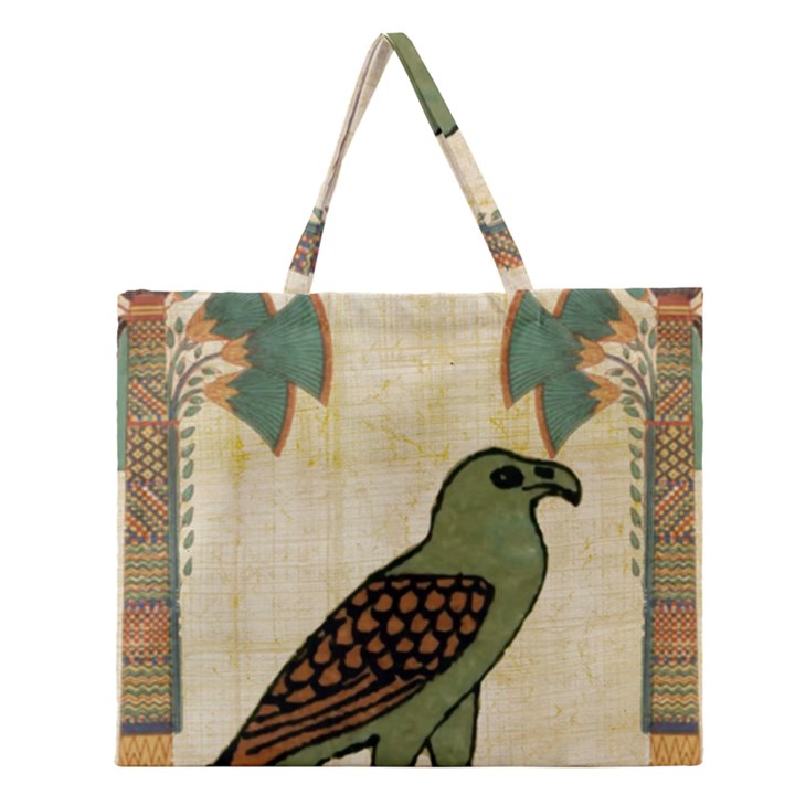 Egyptian Paper Papyrus Bird Zipper Large Tote Bag