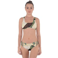 Egyptian Paper Papyrus Bird Criss Cross Bikini Set by Celenk