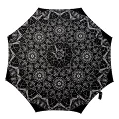 Mandala Psychedelic Neon Hook Handle Umbrellas (small) by Celenk