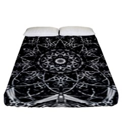 Mandala Psychedelic Neon Fitted Sheet (king Size) by Celenk