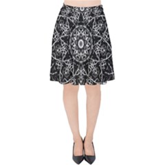 Mandala Psychedelic Neon Velvet High Waist Skirt