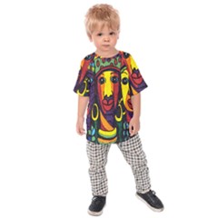 Ethnic Bold Bright Artistic Paper Kids Raglan Tee