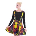 Ethnic Bold Bright Artistic Paper Suspender Skater Skirt View1