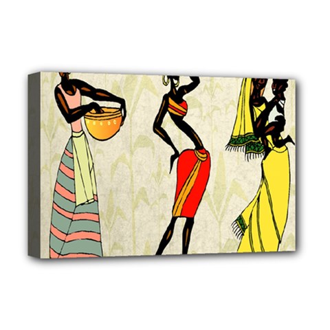 Woman Ethic African People Collage Deluxe Canvas 18  X 12   by Celenk