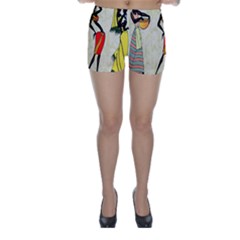 Woman Ethic African People Collage Skinny Shorts by Celenk