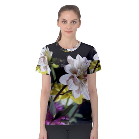 Dahlias Dahlia Dahlia Garden Women s Sport Mesh Tee by Celenk