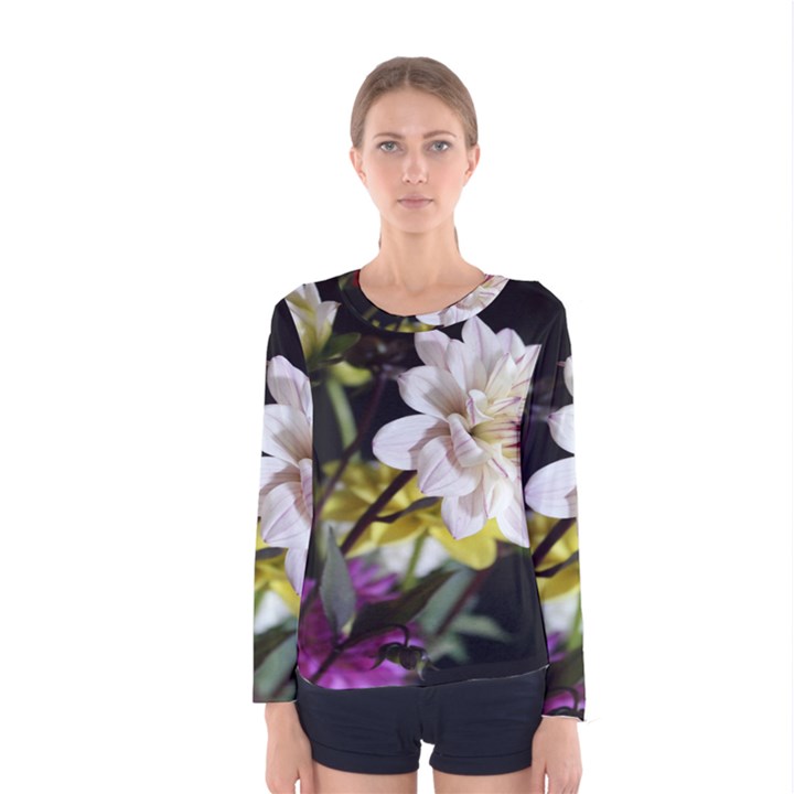 Dahlias Dahlia Dahlia Garden Women s Long Sleeve Tee