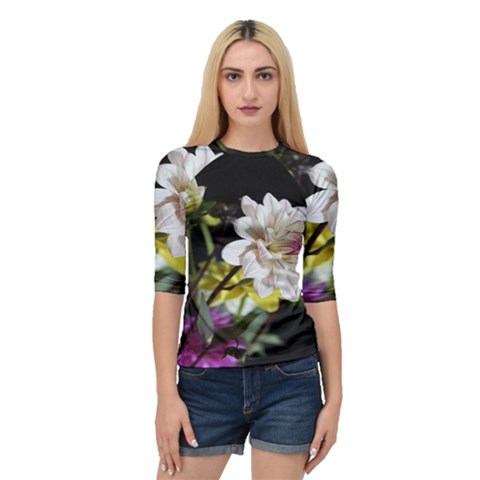 Dahlias Dahlia Dahlia Garden Quarter Sleeve Raglan Tee by Celenk