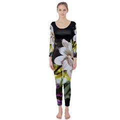 Dahlias Dahlia Dahlia Garden Long Sleeve Catsuit