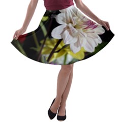 Dahlias Dahlia Dahlia Garden A-line Skater Skirt by Celenk