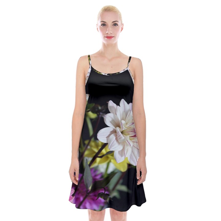 Dahlias Dahlia Dahlia Garden Spaghetti Strap Velvet Dress