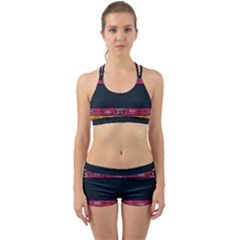 Pattern Ornaments Africa Safari Back Web Sports Bra Set by Celenk