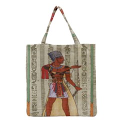 Egyptian Design Man Royal Grocery Tote Bag by Celenk