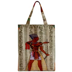 Egyptian Design Man Royal Zipper Classic Tote Bag by Celenk