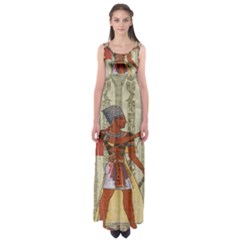 Egyptian Design Man Royal Empire Waist Maxi Dress by Celenk