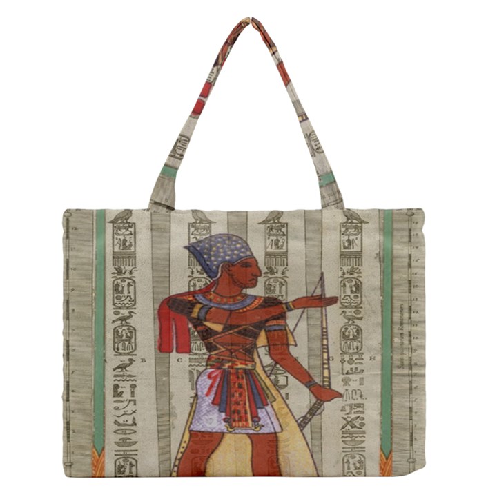 Egyptian Design Man Royal Zipper Medium Tote Bag